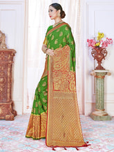 Green Banarasi Art Silk Woven Saree